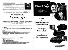 Corso di comunicazione psicoemotiva organizzato da Emotivia 