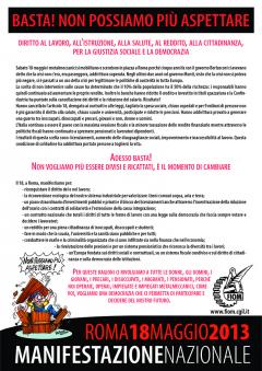 ARCI aderisce alla manifestazione nazionale FIOM del 18 maggio