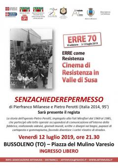 ERRE 70 - Proiezione di "Senzachiederepermesso"