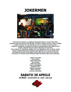 Jokerman - la musica di Bob Dylan // Sab 20 Aprile @Soce
