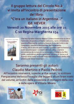 Presentazione del libro “C’era un italiano in Argentina…” al No.à