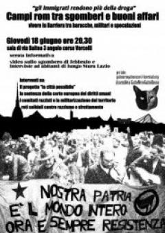 Incontro su Campi Rom tra sgomberi e buoni affari al Circolo Maurice