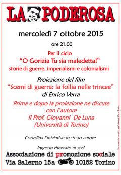 Proiezioni di "Scemi di guerra: la follia nelle trincee" a La Poderosa