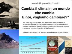 Cambia il clima in un mondo che cambia. E noi, vogliamo cambiare?, a cura de L'AltraMartedì