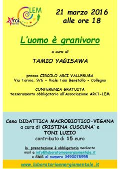 21/03: L'alimentazione bioenergentica con L.E.M @Villa 5 Collegno