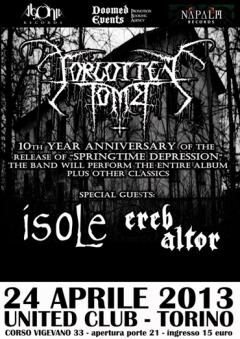 Forgotten Tomb + Isole allo United Club