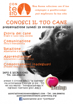 Ciclo di incontri "Conosci il tuo cane" a cura di ConTeSto