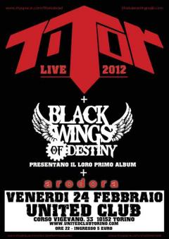 Titor + Black Wings of Destiny in concerto allo United Club 