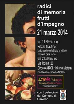 21 marzo 2014: XIX Giornata della Memoria e dell'Impegno per ricordare le vittime innocenti delle mafie