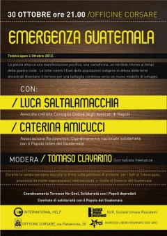 “Emergenza Guatemala” raccolta firma e solidarietà a cura delle Officine Corsare