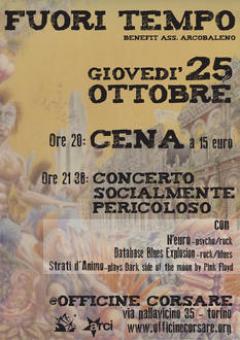 Serata benefica “Fuori tempo” alle Officine Corsare